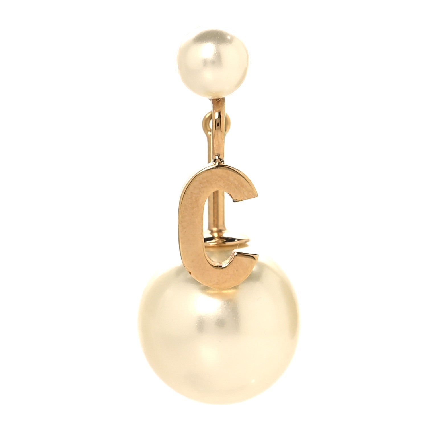 Christian Dior Pearl My ABCDior C Tribale Earring Gold 1 of 5