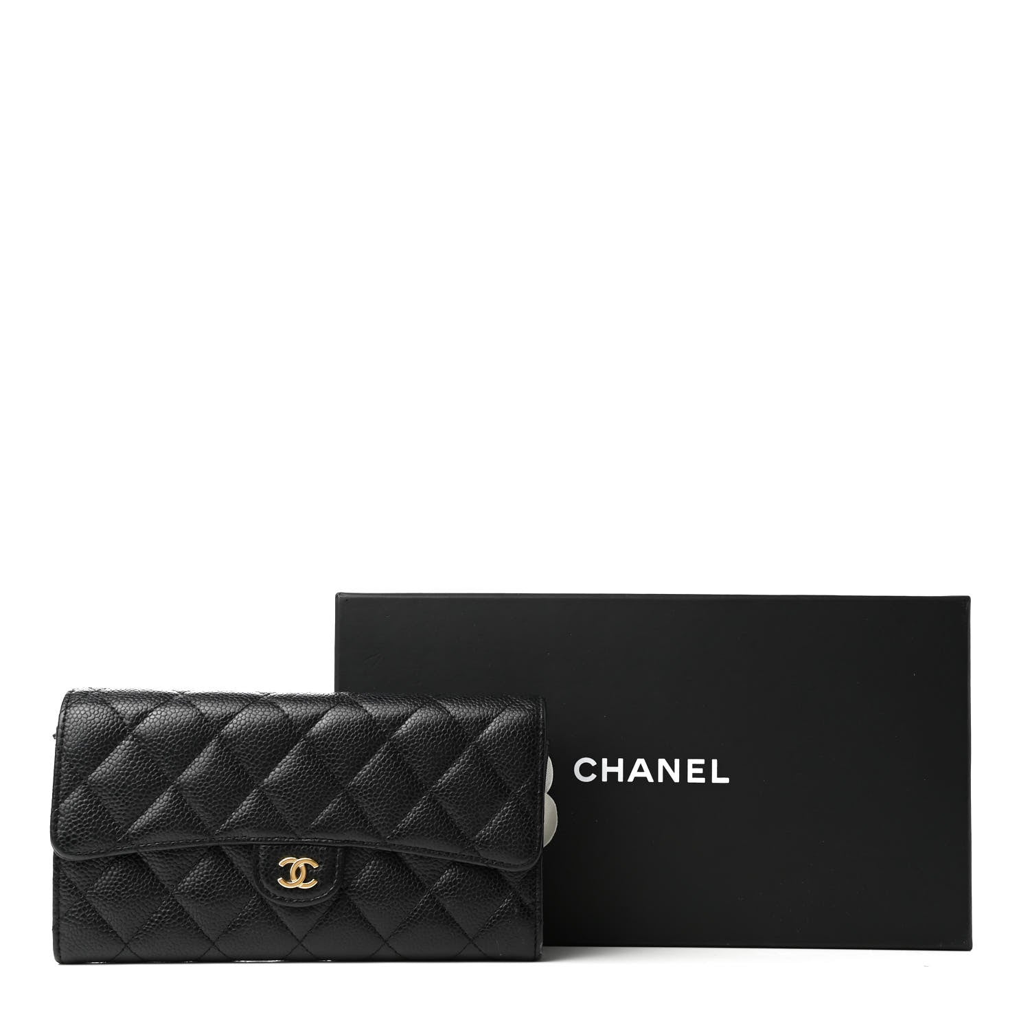 Chanel Caviar Quilted Large Gusset Flap Wallet Black 9 of 9