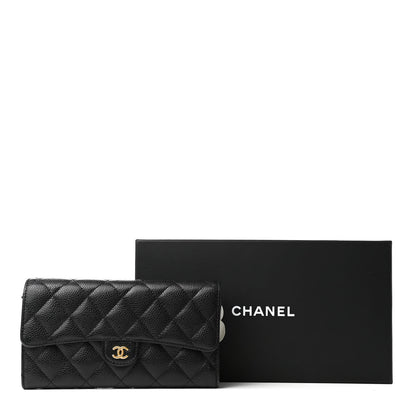 Chanel Caviar Quilted Large Gusset Flap Wallet Black 9 of 9