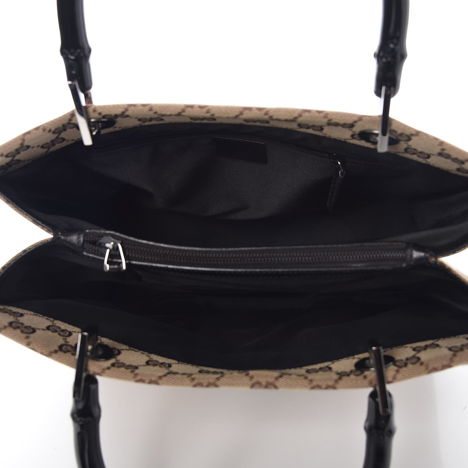 Gucci Monogram Bamboo Top Handle Tote Black 5 of 7