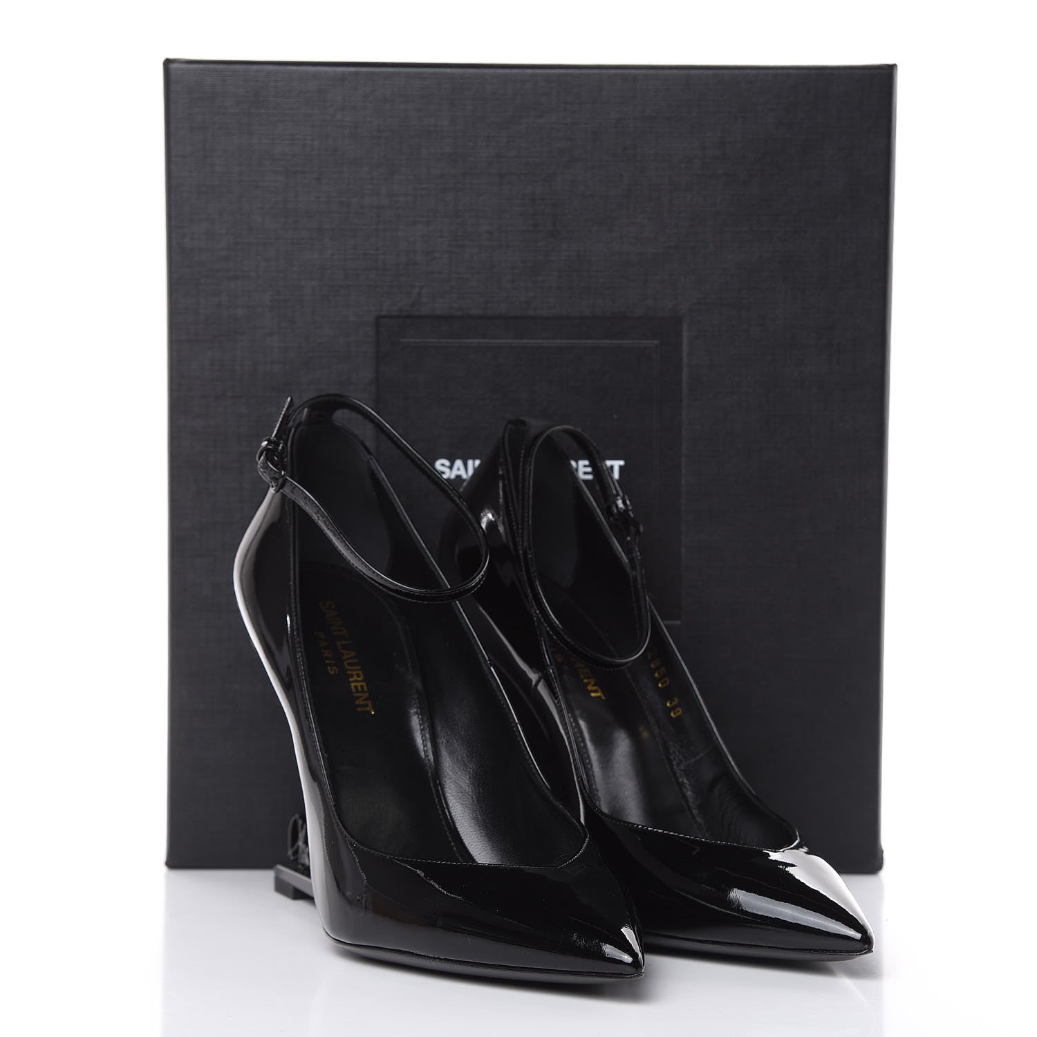 Saint Laurent Patent Opyum Appelle Moi Ankle Strap Pump 39 Black 10 of 10