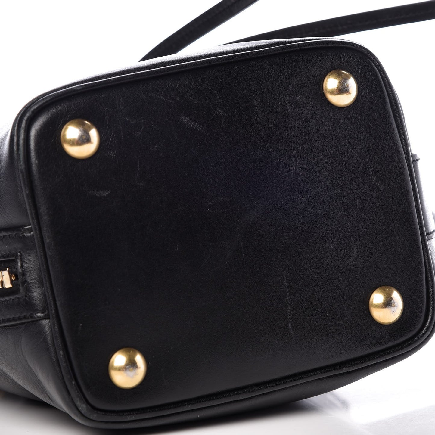 Calfskin Small Emmanuelle Bucket Bag Black