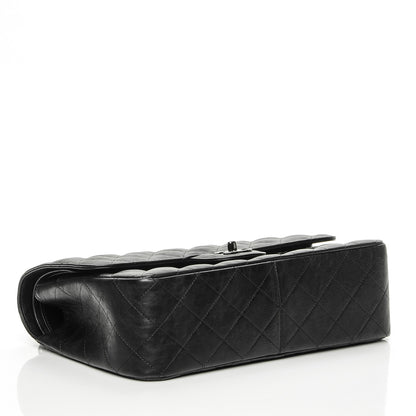 Chanel Crumpled Calfskin Quilted Jumbo Double Flap So Black 4 of 8