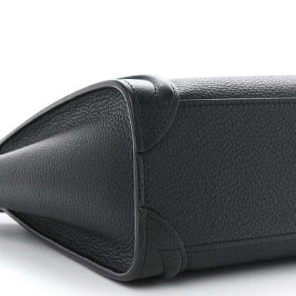 Celine Drummed Calfskin Nano Luggage Black 9 of 10