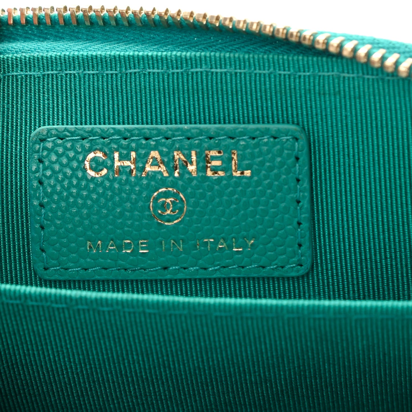 Caviar Quilted Zip Coin Purse Turquoise