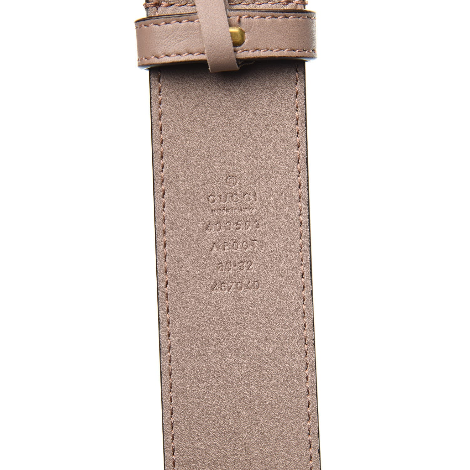 Gucci Calfskin Double G 40mm Belt 80 32 Porcelain Rose 6 of 7