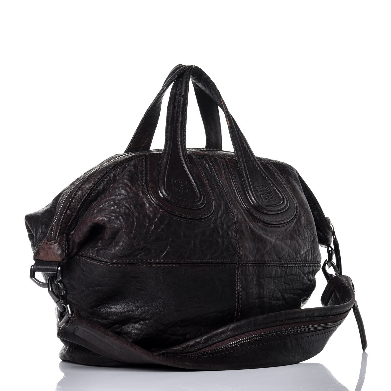Givenchy Wrinkled Lambskin Medium Nightingale Dark Brown 4 of 9