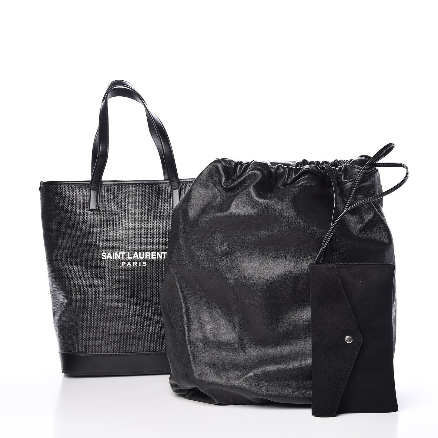 Linen Canvas Teddy Shopping Bag Black