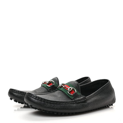 Gucci Road Calfskin Web Womens Horsebit Driver Loafers 38 Black 3 of 8