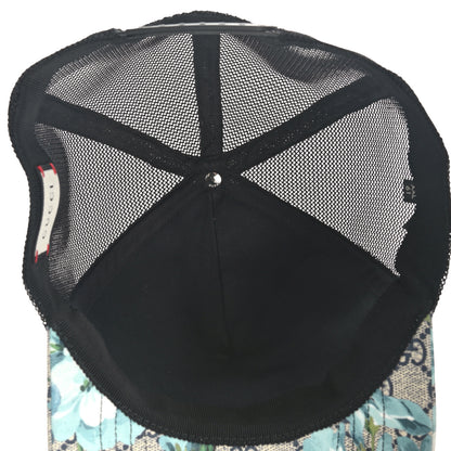 Gucci GG Supreme Monogram Blooms Baseball Hat XXL Beige Blue Navy 7 of 8