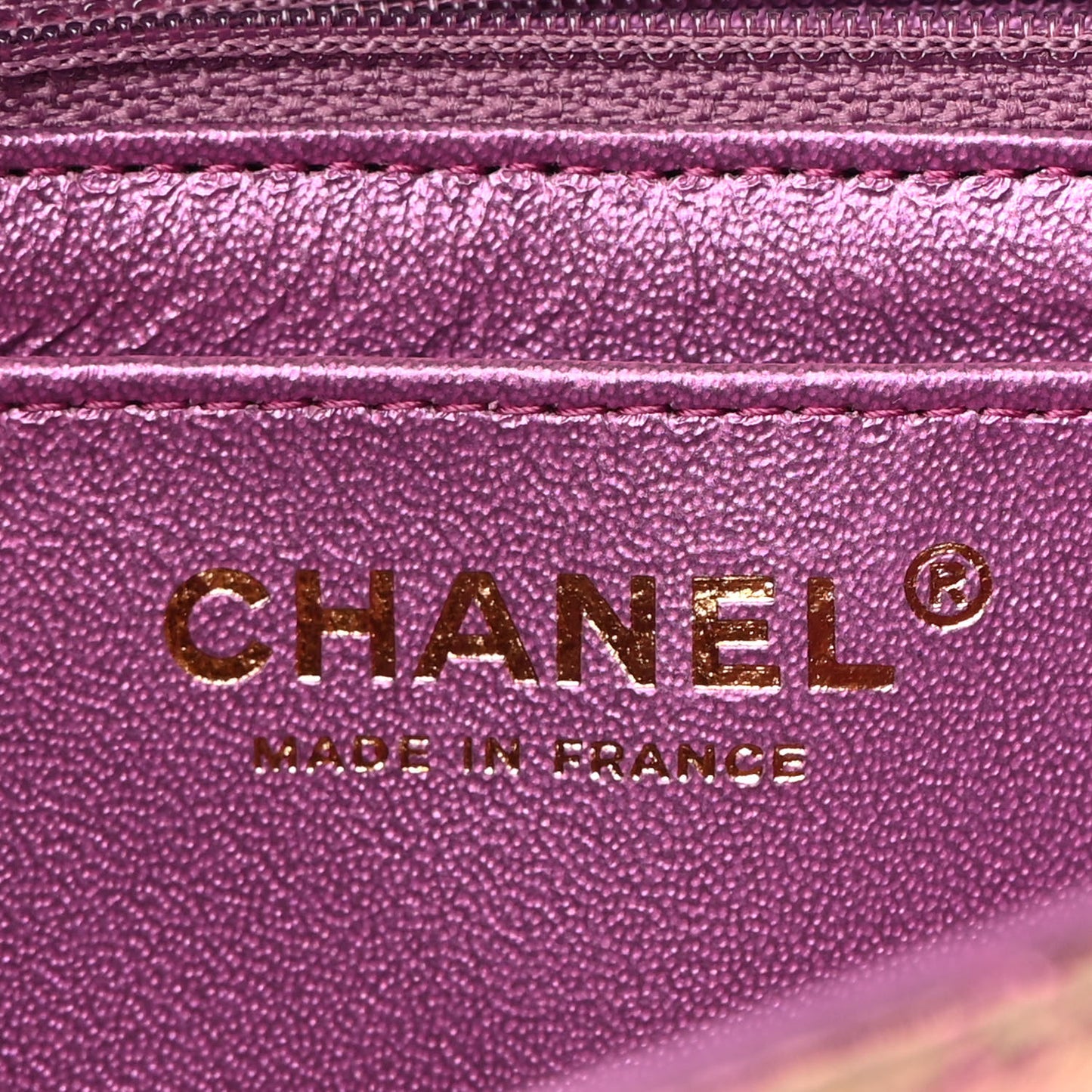 Iridescent Lambskin Quilted Mini Rectangular Flap Purple