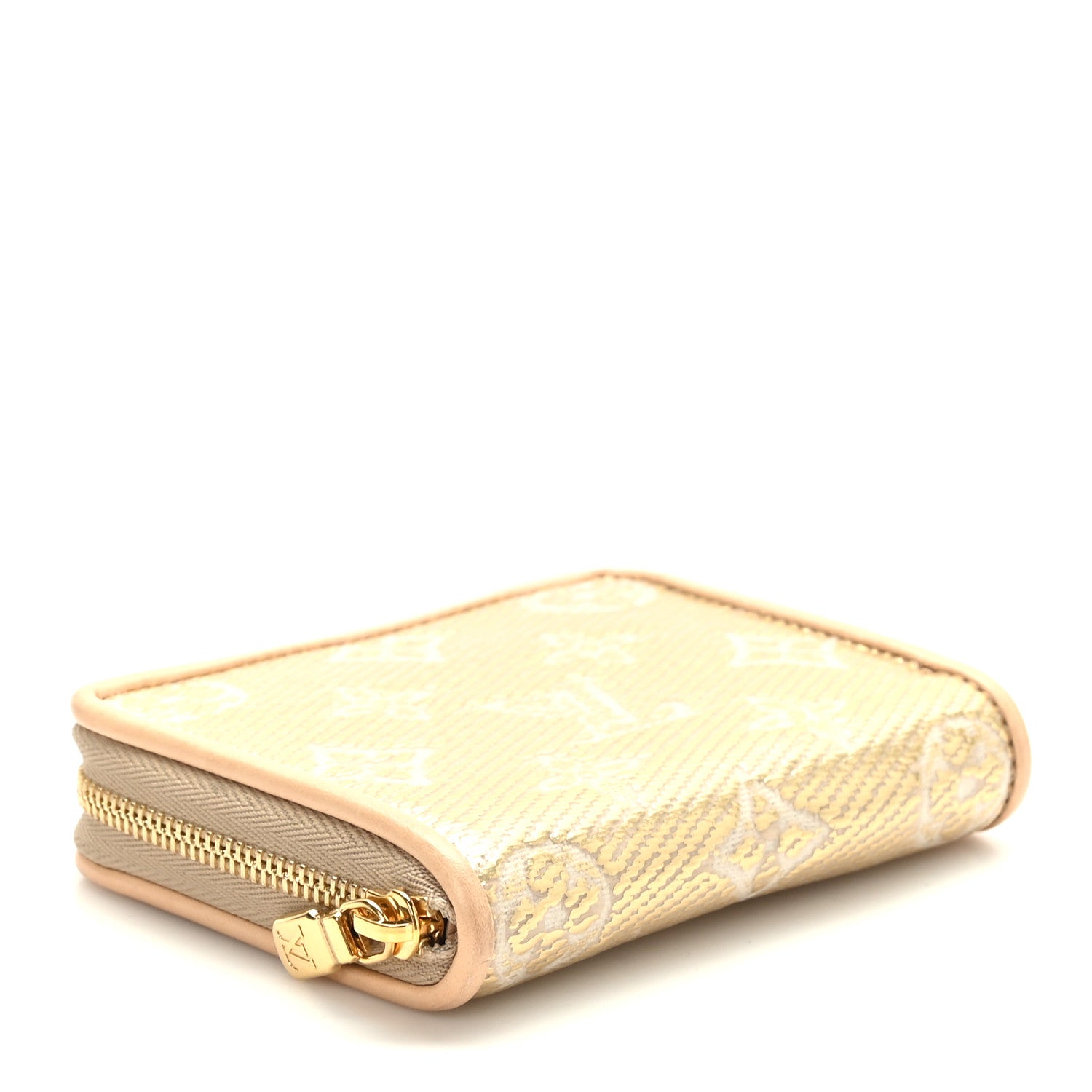 Louis Vuitton Hollographic Monoglam Zippy Coin Purse Wallet Beige 4 of 7