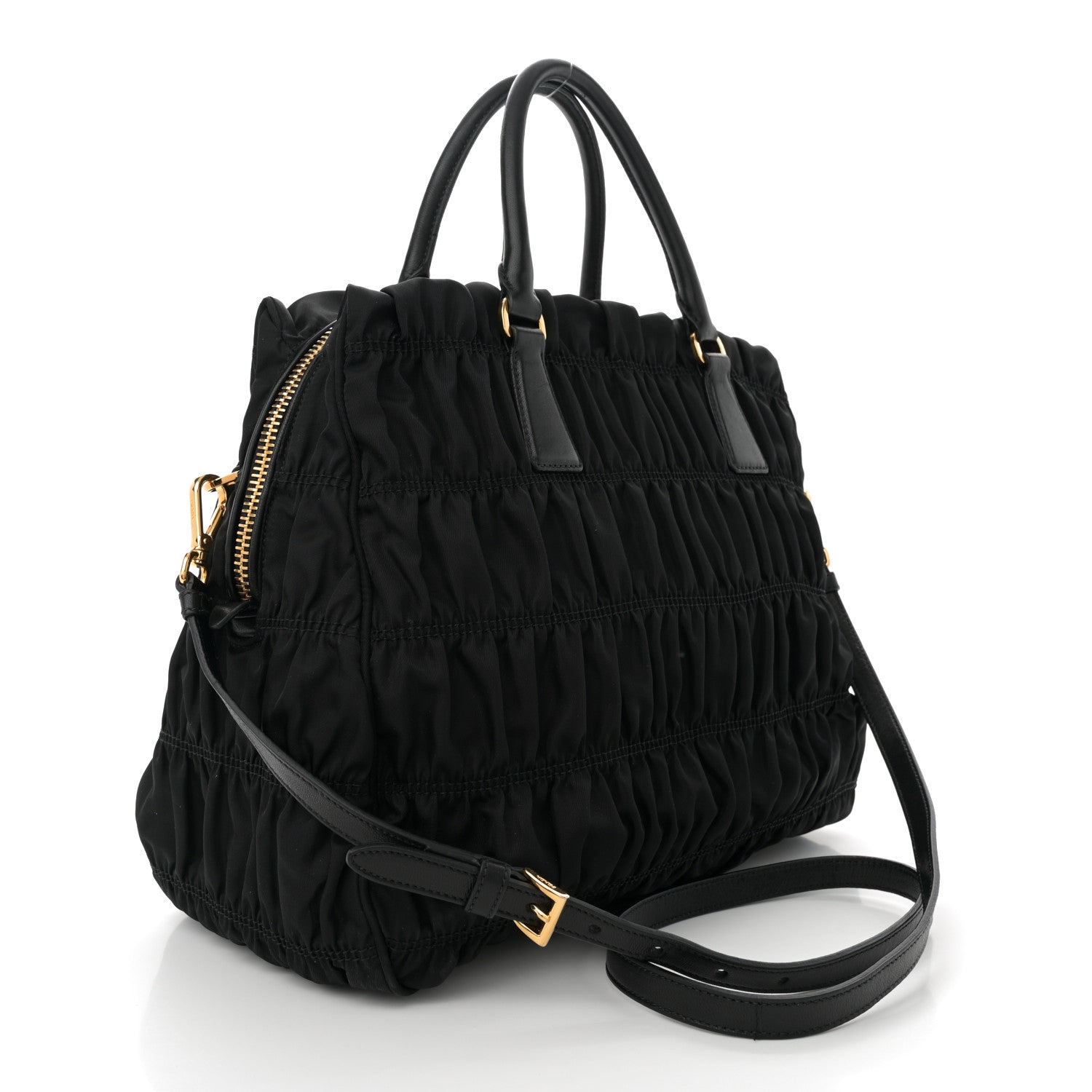 Prada Tessuto Nylon Gaufre Tote Black 3 of 11