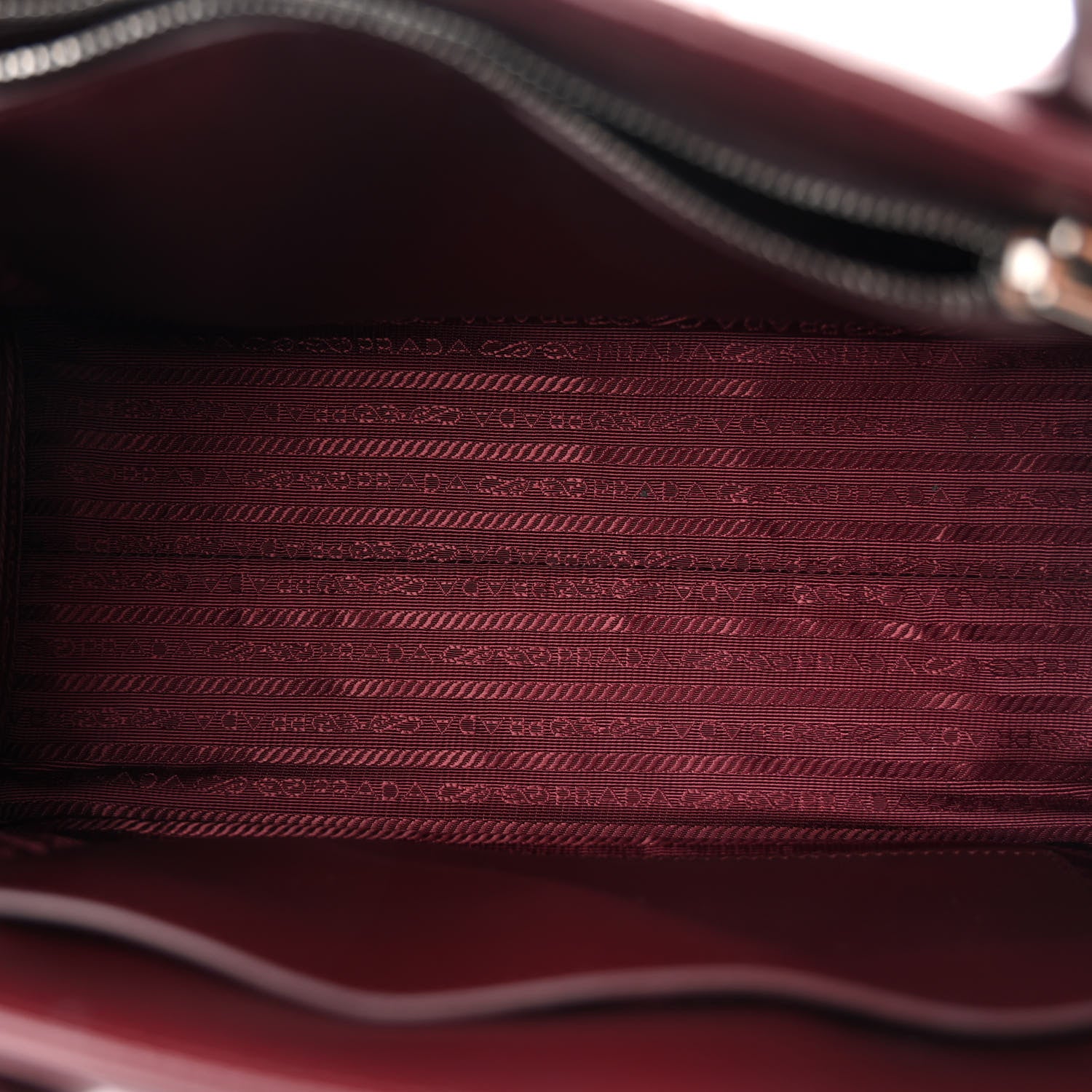 Prada Soft Calfskin Impunture Diagramme Tote Granato 5 of 11