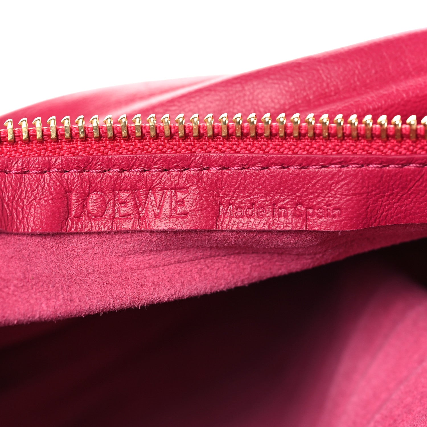 Loewe Lambskin Pleated Bracelet Pouch Chain Shoulder Bag Ruby Red Glaze 6 of 8