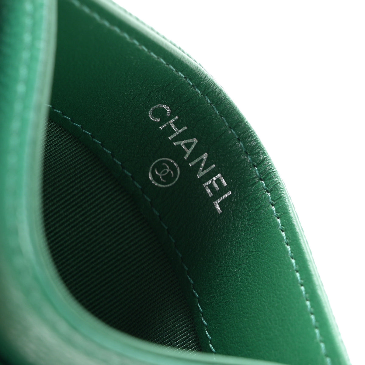 Chanel Caviar Quilted Card Holder Green 6 of 9