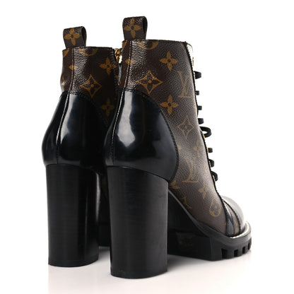Louis Vuitton Patent Calfskin Monogram Star Trail Ankle Boots 37.5 Black 4 of 8