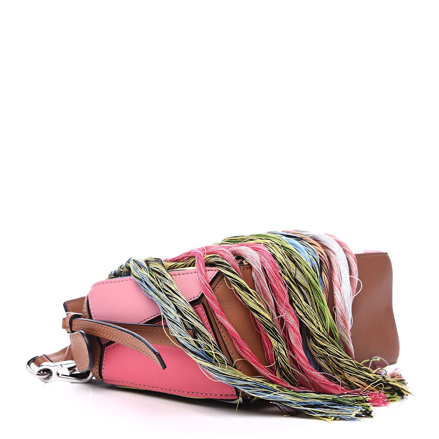 Loewe Calfskin Mini Fringe Puzzle Bag Pink Multicolor 4 of 9