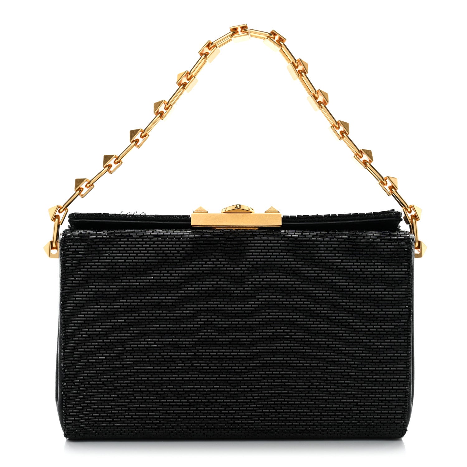 Valentino Garavani Beaded Rockstud Evening Clutch Black 1 of 8