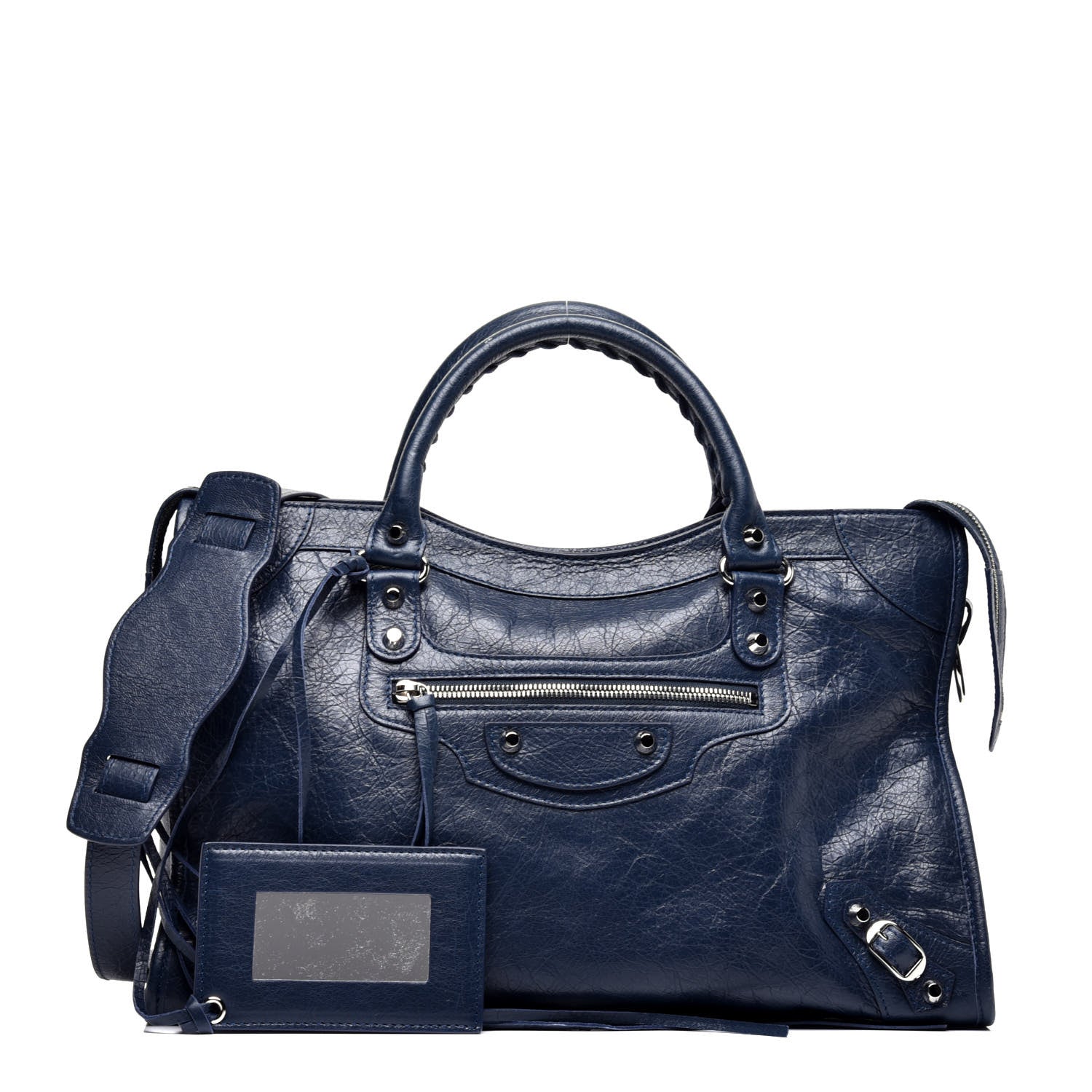 Balenciaga Agneau Classic Silver Hardware City Bleu Obscur 1 of 9