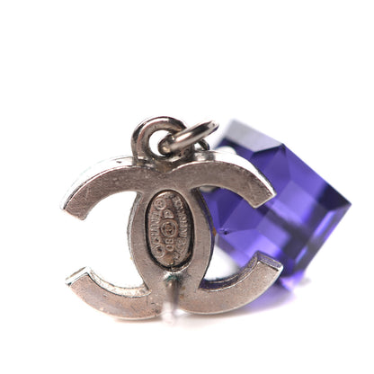 Chanel Ruthenium Bead CC Drop Earrings Purple 4 of 4