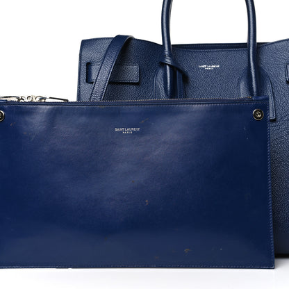 Saint Laurent Grained Calfskin Small Sac De Jour Navy 10 of 13