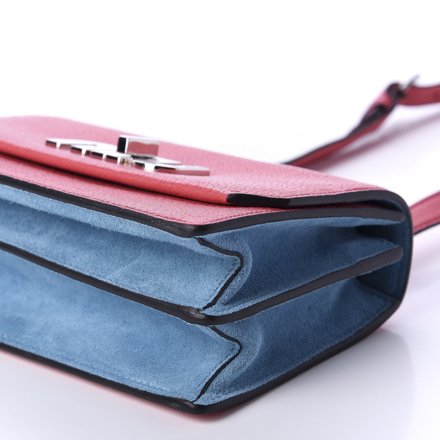 Miu Miu Goatskin Suede Madras Miu Logo Shoulder Bag Peonia Astrale 7 of 9