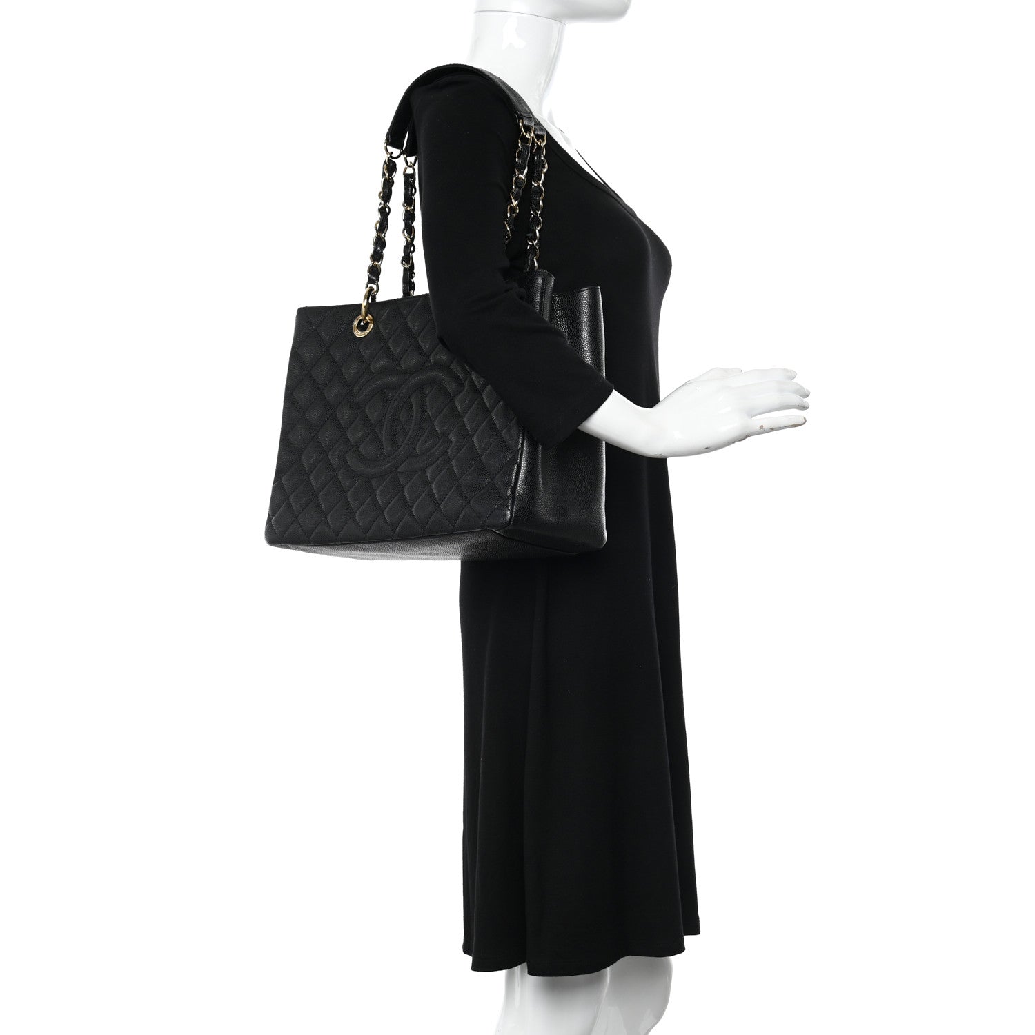 Chanel Caviar Quilted Grand Shopping Tote GST Black 2 of 13