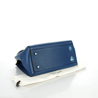 Celine Drummed Calfskin Medium Edge Shoulder Bag Ocean Blue 4 of 9