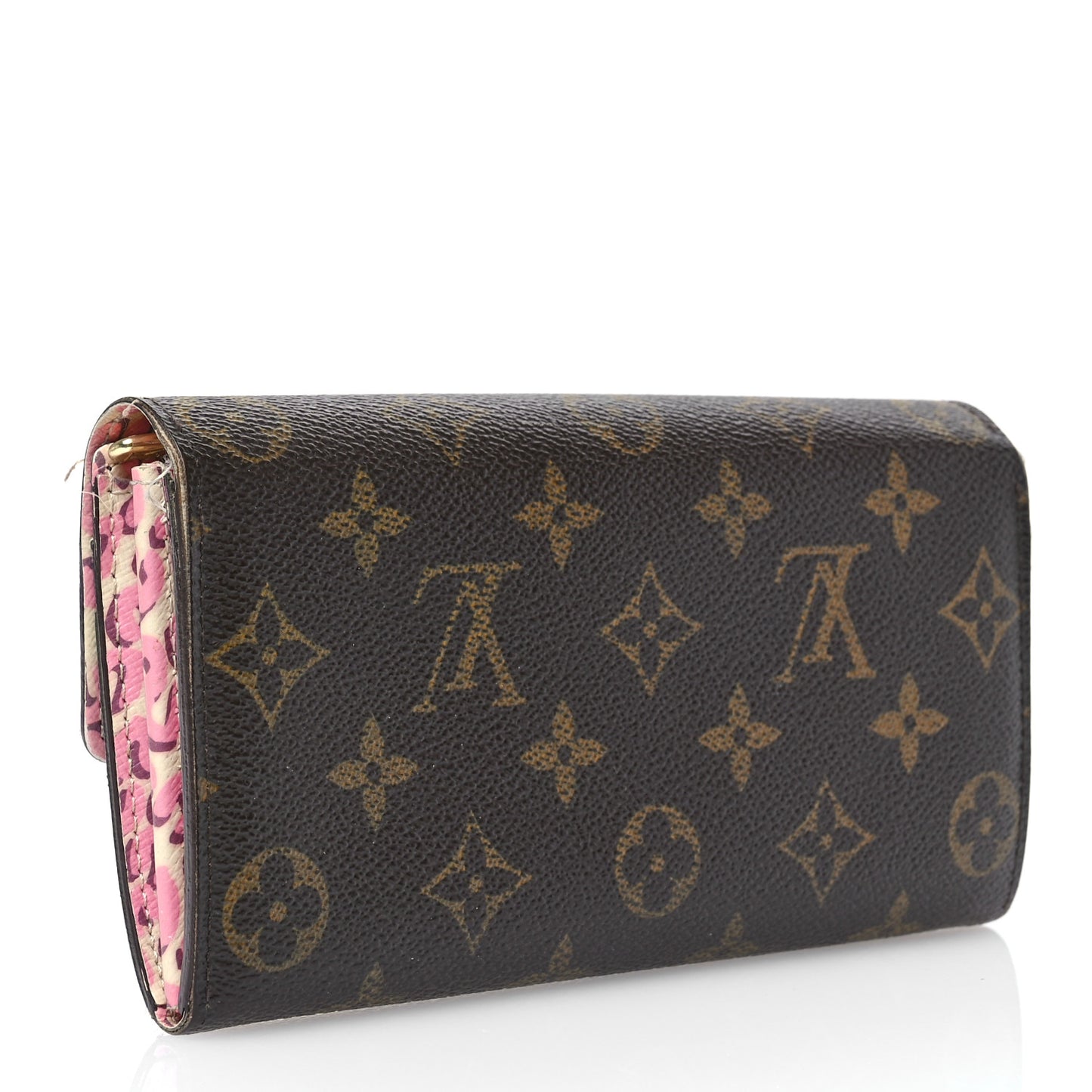 Monogram Leopard Sarah Wallet Blanc Corail