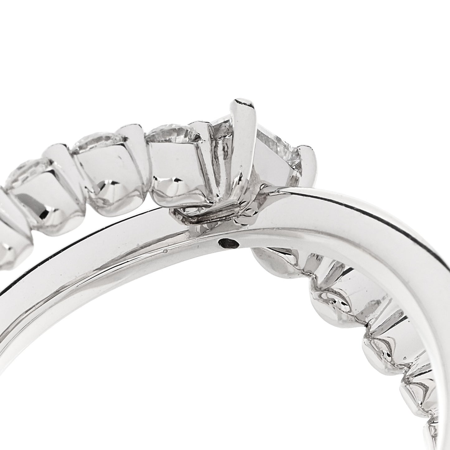 Platinum Diamond .69 Crossover Ring 53 6.5