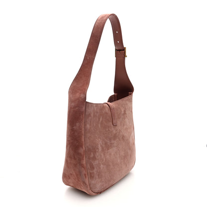 Saint Laurent Suede Calfskin Small Le 5 A 7 Soft Hobo  Barely Pink 3 of 9