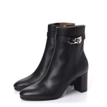 Hermes Calfskin Saint Germain Ankle Boots 37 Black 3 of 10