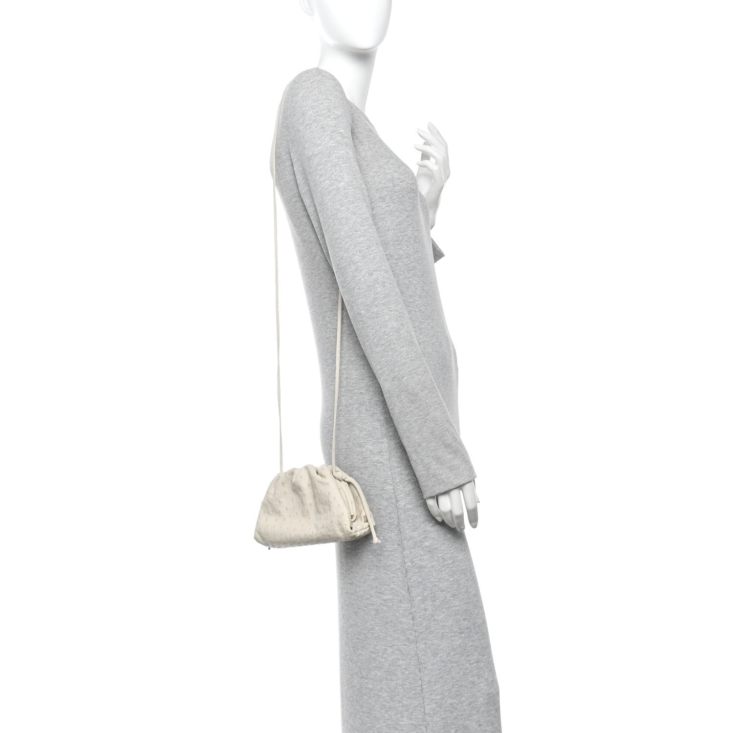 Bottega Veneta Ostrich The Mini Pouch White 2 of 10