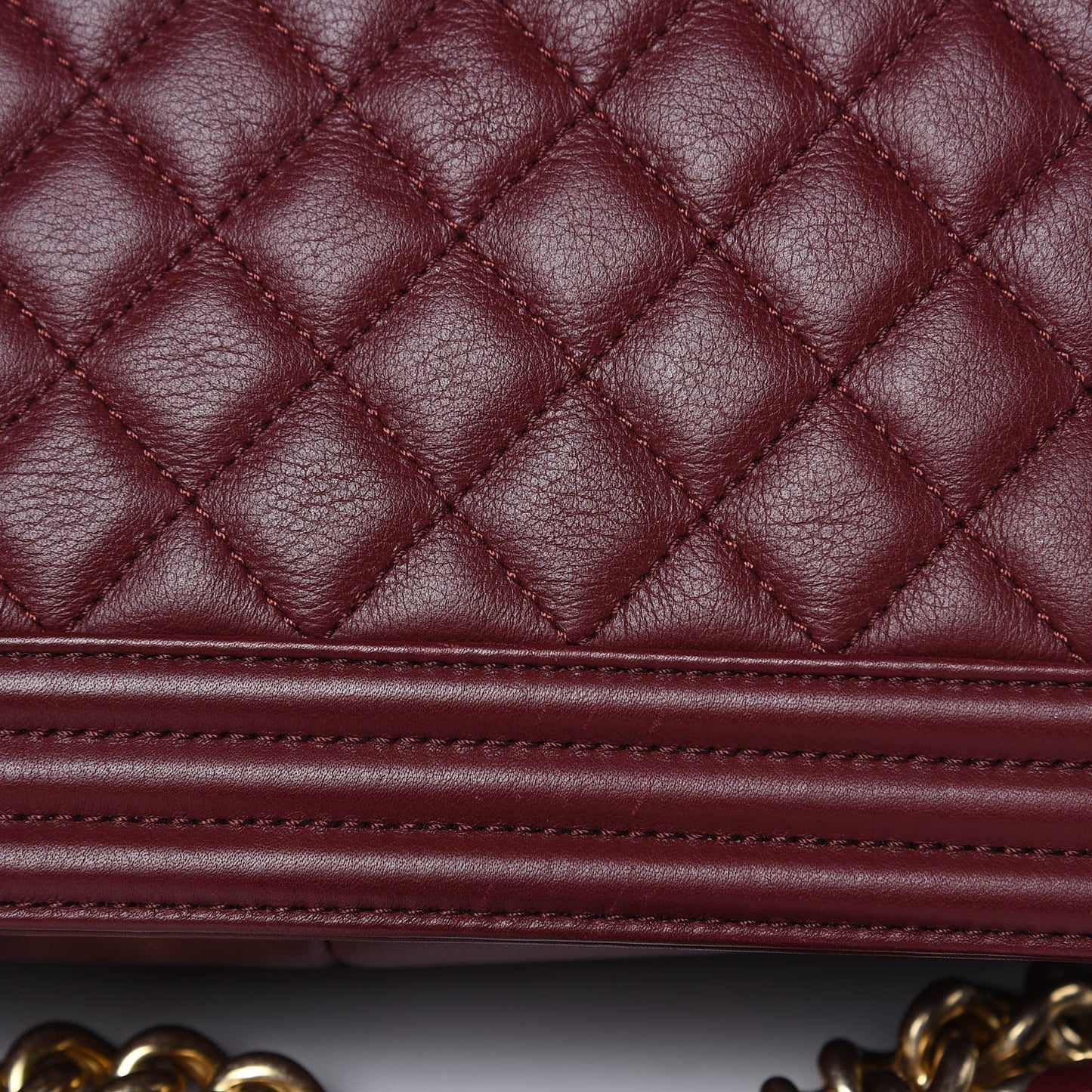 Calfskin Quilted Medium Boy Flap Burgundy