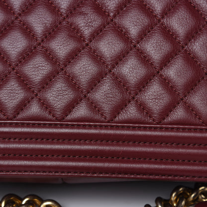 Chanel Calfskin Quilted Medium Boy Flap Burgundy 14 of 15