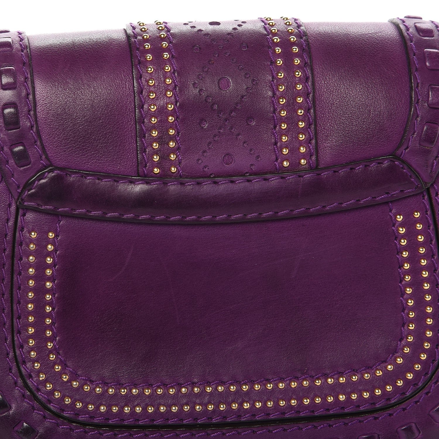 Gucci Calfskin Small Snaffle Bit Shoulder Bag Purple 11 of 14