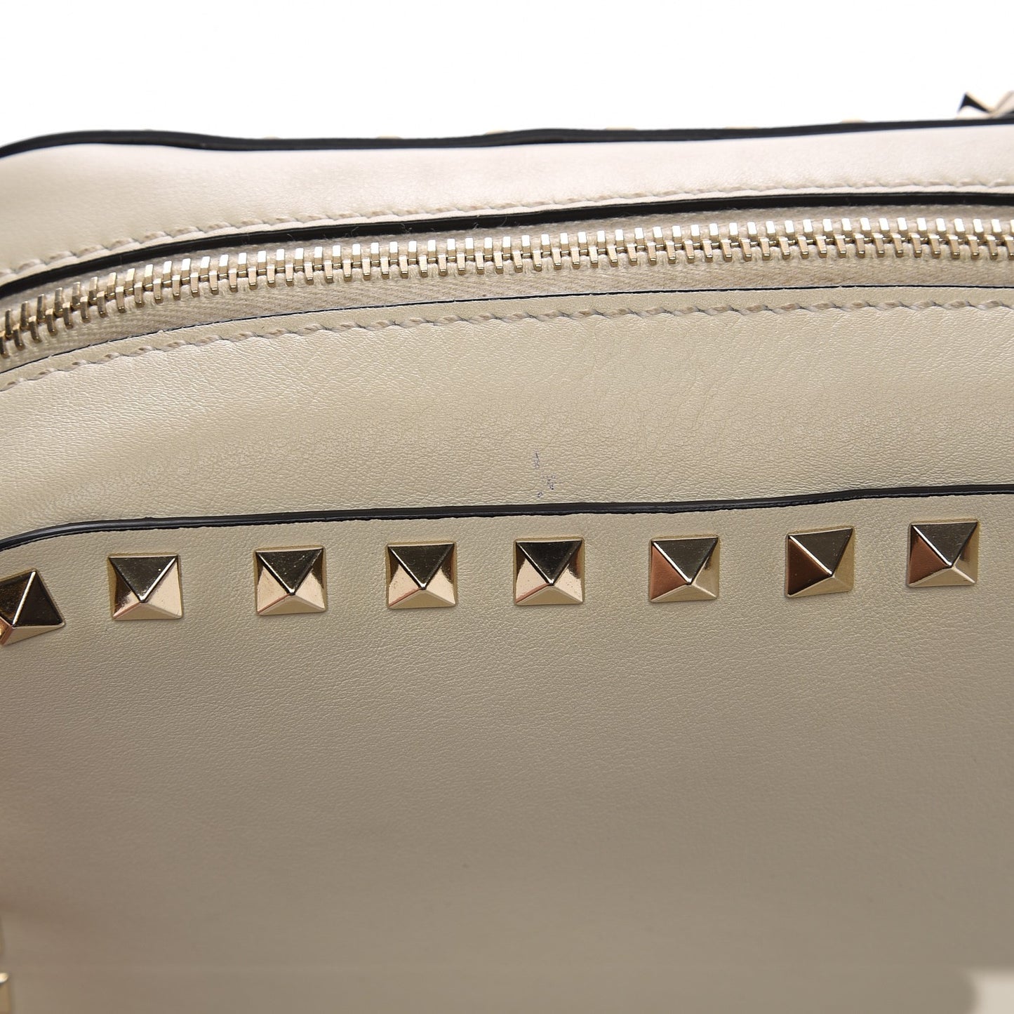 Vitello Rockstud Camera Crossbody Bag Ivory