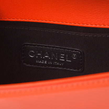 Chanel Patent Calfskin Medium Plexiglass Boy Flap Orange 6 of 7