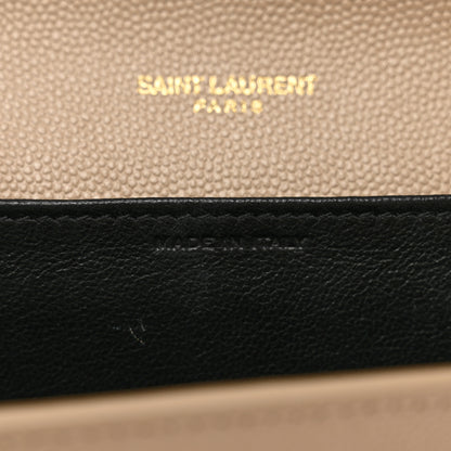Saint Laurent Grain De Poudre Monogram Uptown Chain Wallet Dark Beige 8 of 11