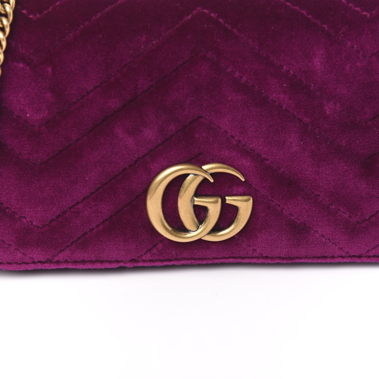 Gucci Velvet Matelasse GG Marmont Mini Bag Fuchsia Violet Cyclamen 10 of 10