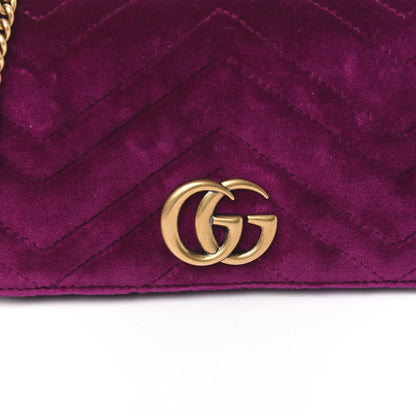 Gucci Velvet Matelasse GG Marmont Mini Bag Fuchsia Violet Cyclamen 10 of 10
