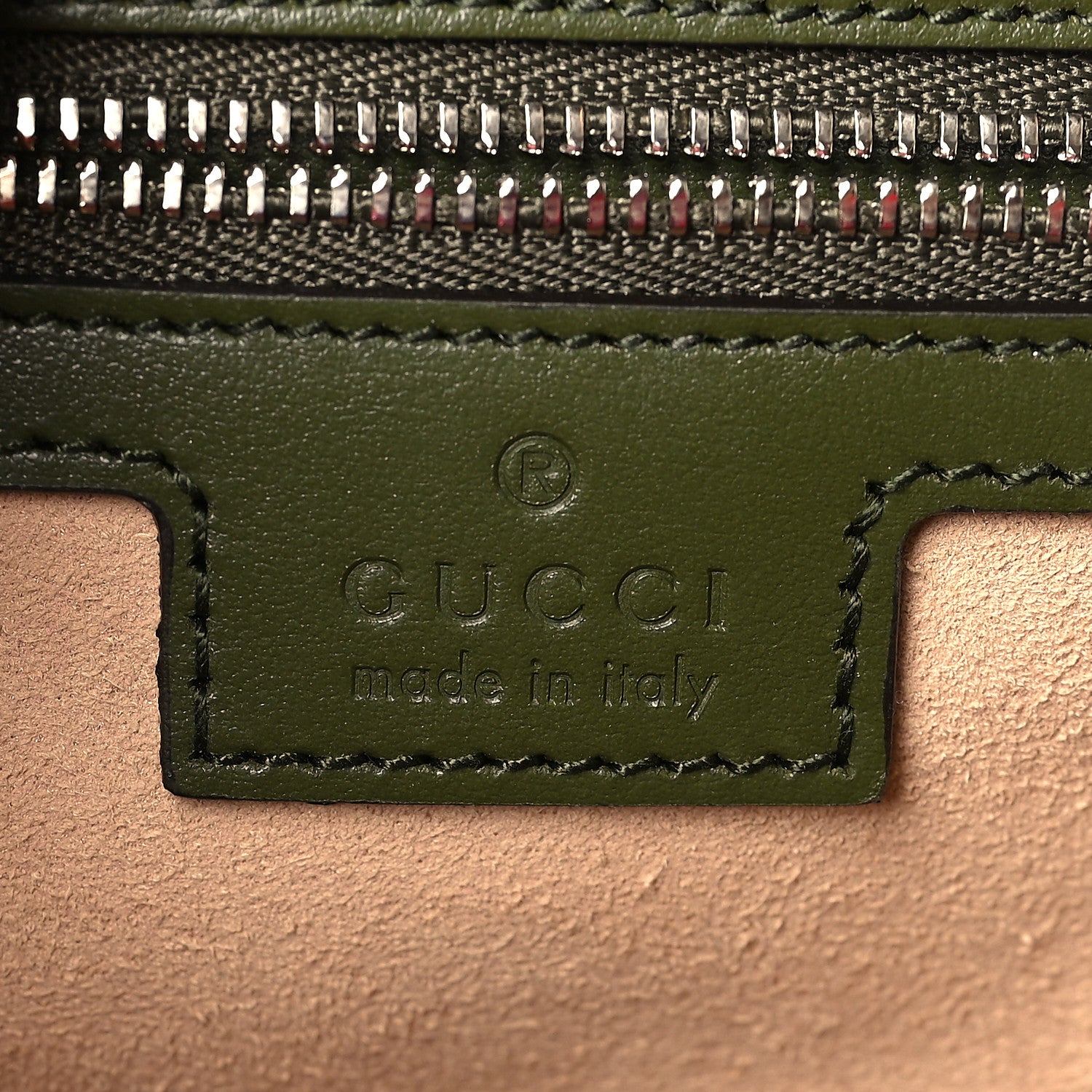 Gucci Calfskin Matelasse Aria Small GG Marmont Shoulder Bag Military Wood 6 of 9