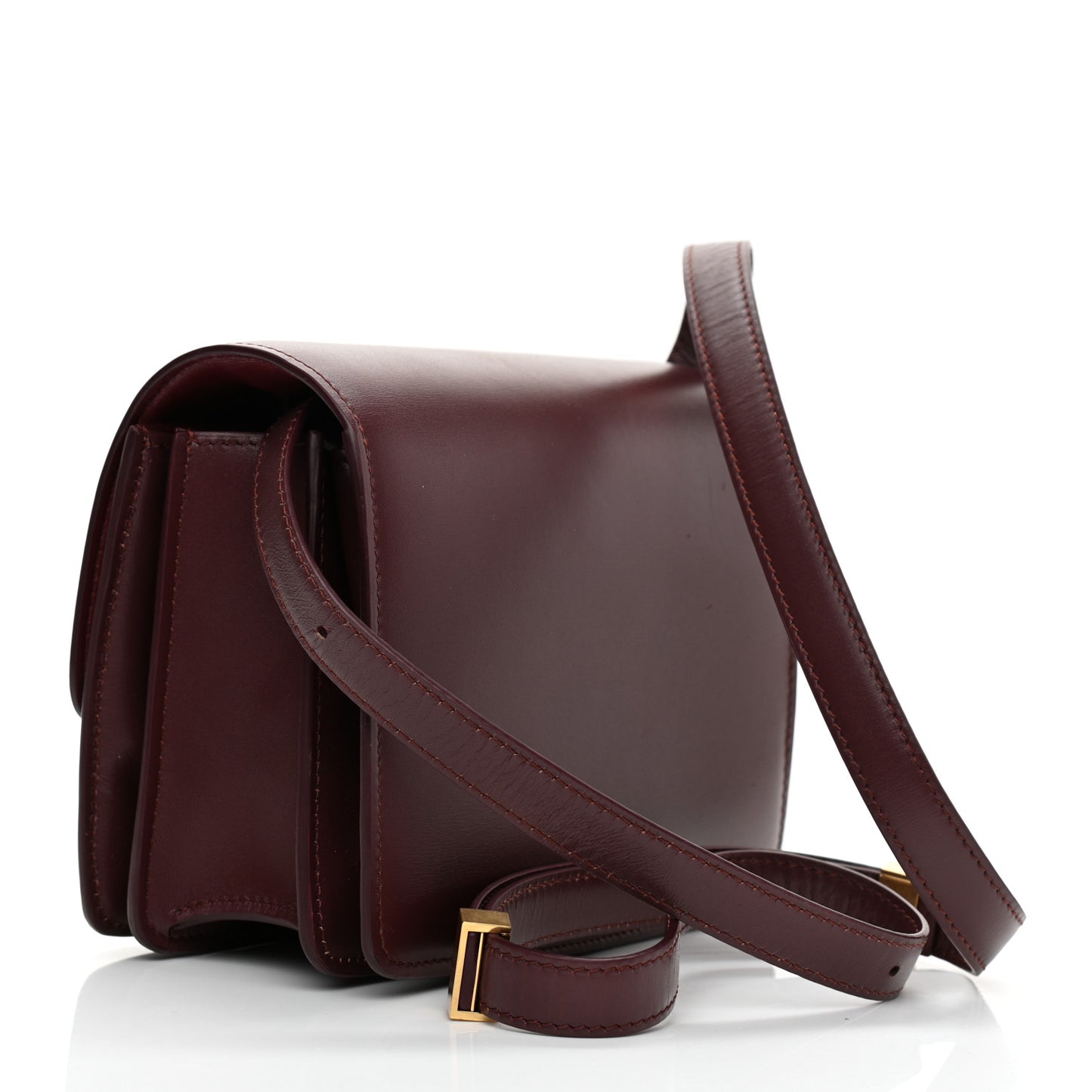 Box Calfskin Small Classic Box Flap Bag Burgundy