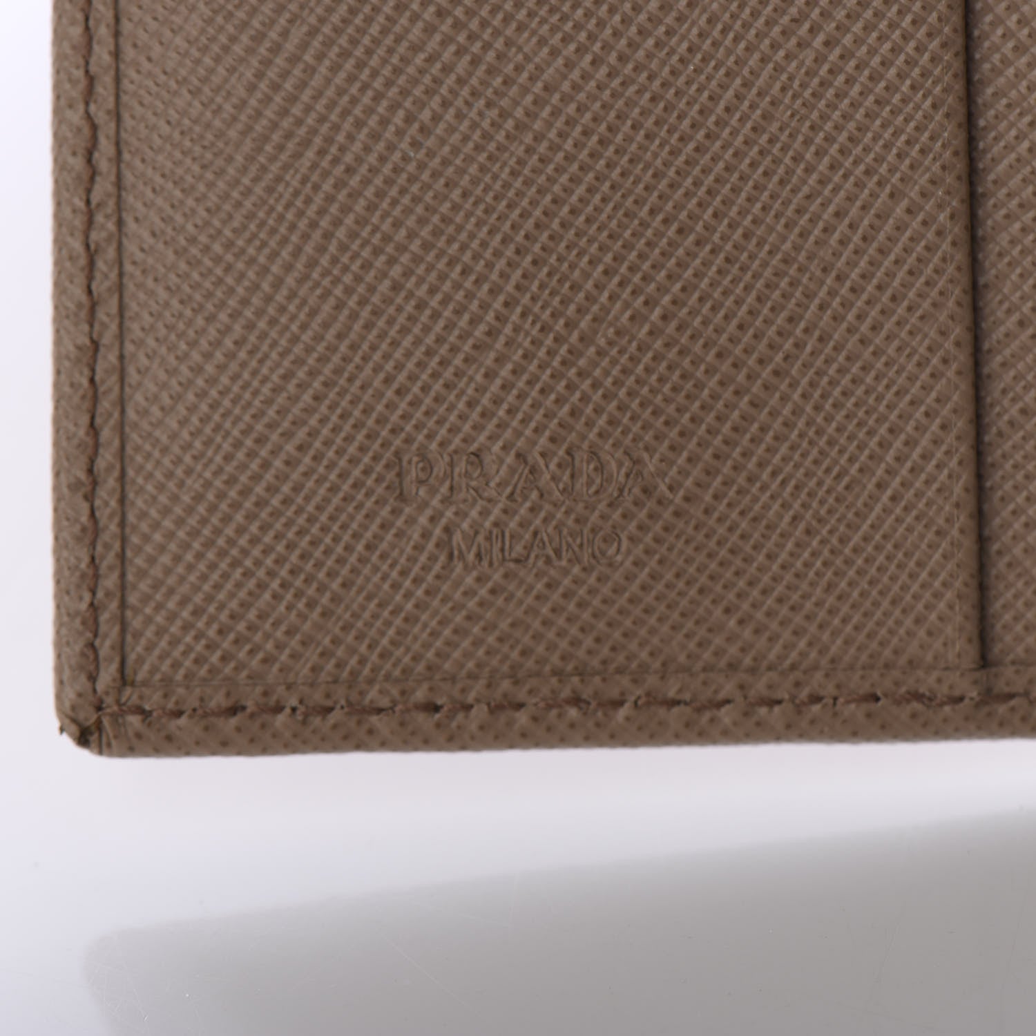 Prada Saffiano Metal Bi-Fold Wallet Naturale 6 of 9