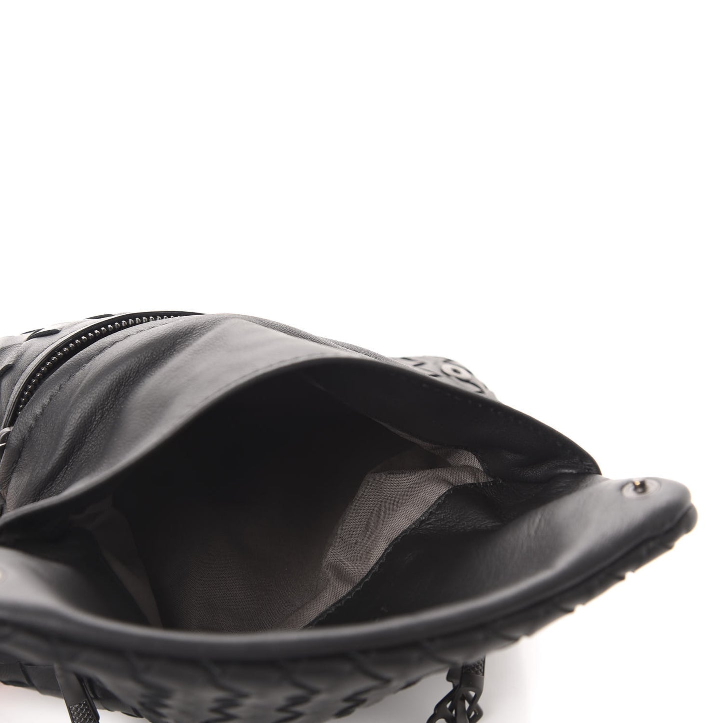 Nappa Intrecciato Mini Messenger Bag Black