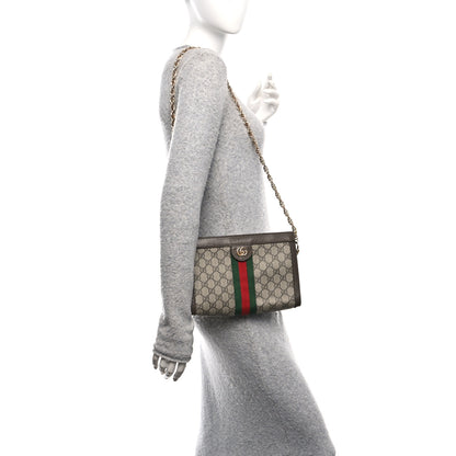Gucci GG Supreme Monogram Web Small Ophidia Chain Shoulder Bag Brown 2 of 14