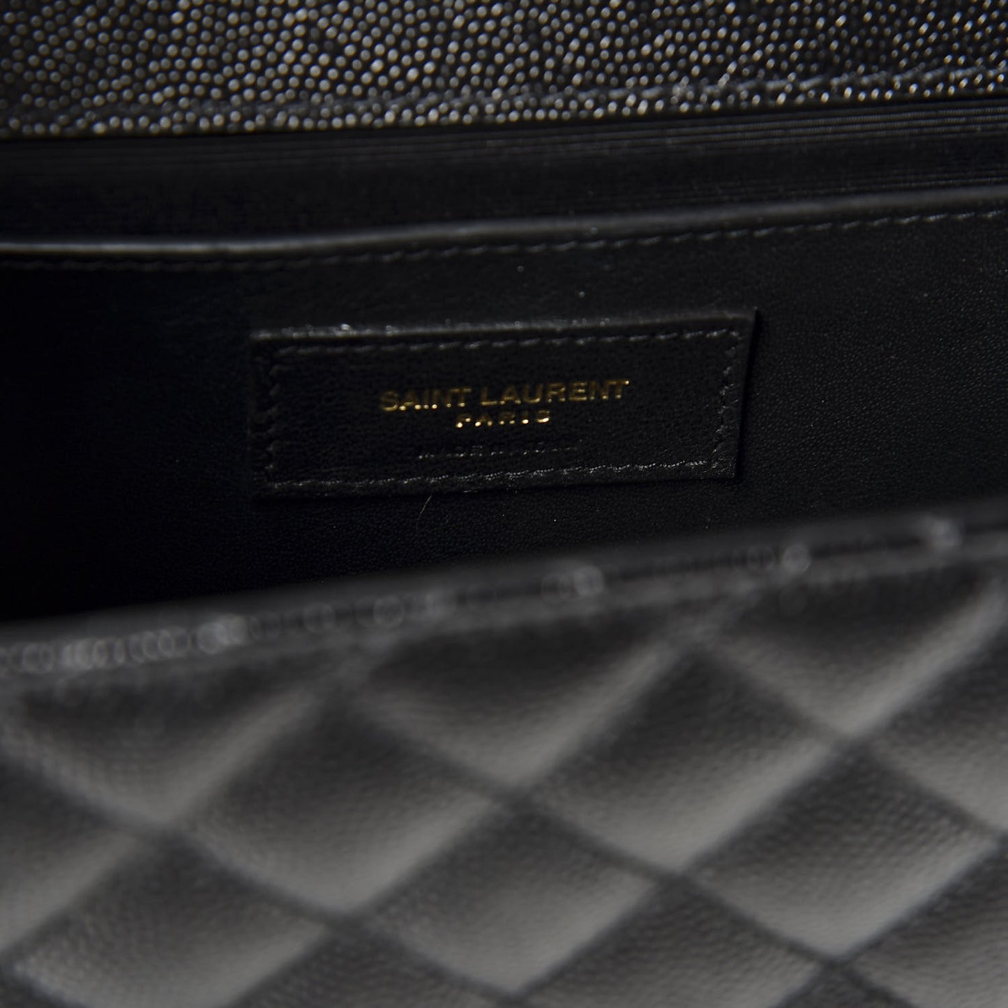 Grain De Poudre Textured Mixed Matelasse Triquilt Medium Monogram Satchel Black