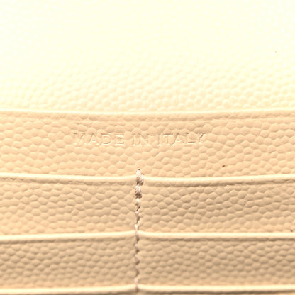 Saint Laurent Grain De Poudre Matelasse Chevron Monogram Chain Wallet Dark Beige 7 of 11