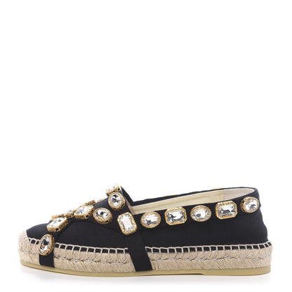 Gucci Canvas Crystal Embellished Espadrilles 36 Black 1 of 11